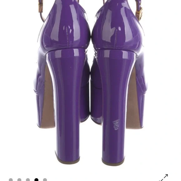 Valentino Glossy Purple Platform Heels - Picture 4 of 4